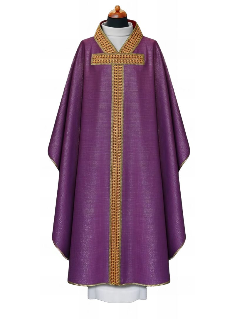 Purple Embroidered Chasuble FE9004