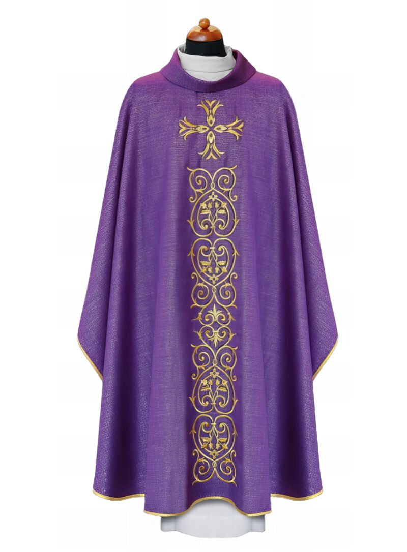 Purple Embroidered Chasuble FE9007