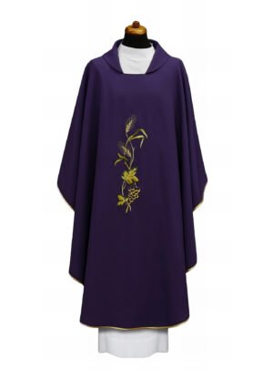 Purple Embroidered Chasuble FE9008