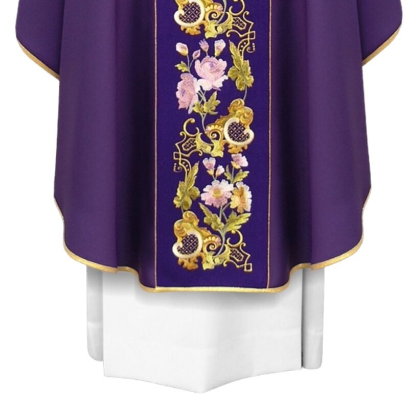 Purple Embroidered Chasuble FE90112