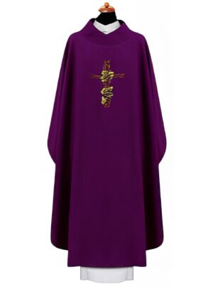 Purple Embroidered Chasuble FE9012