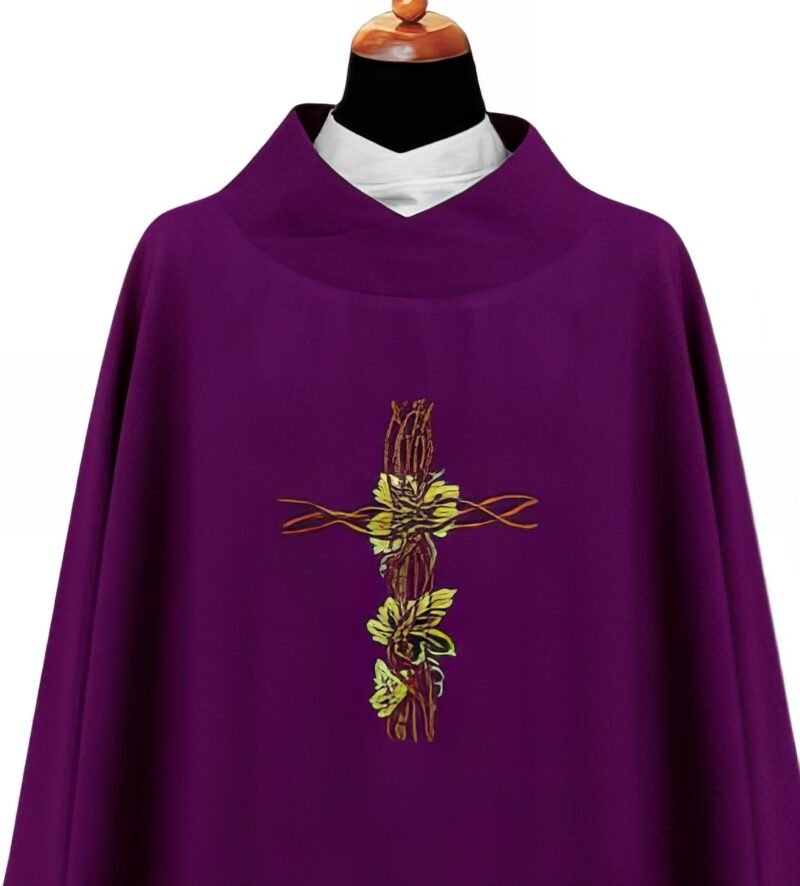 Purple Embroidered Chasuble FE90121