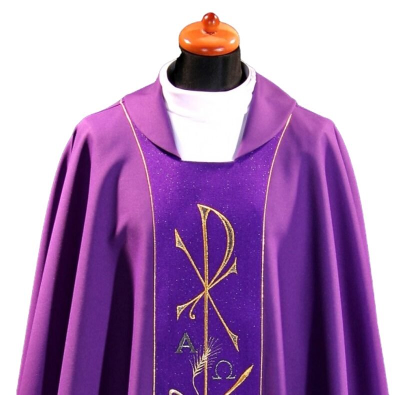 Purple Embroidered Chasuble FE90131