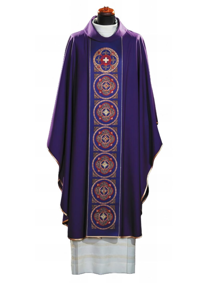 Purple Embroidered Chasuble FE9014