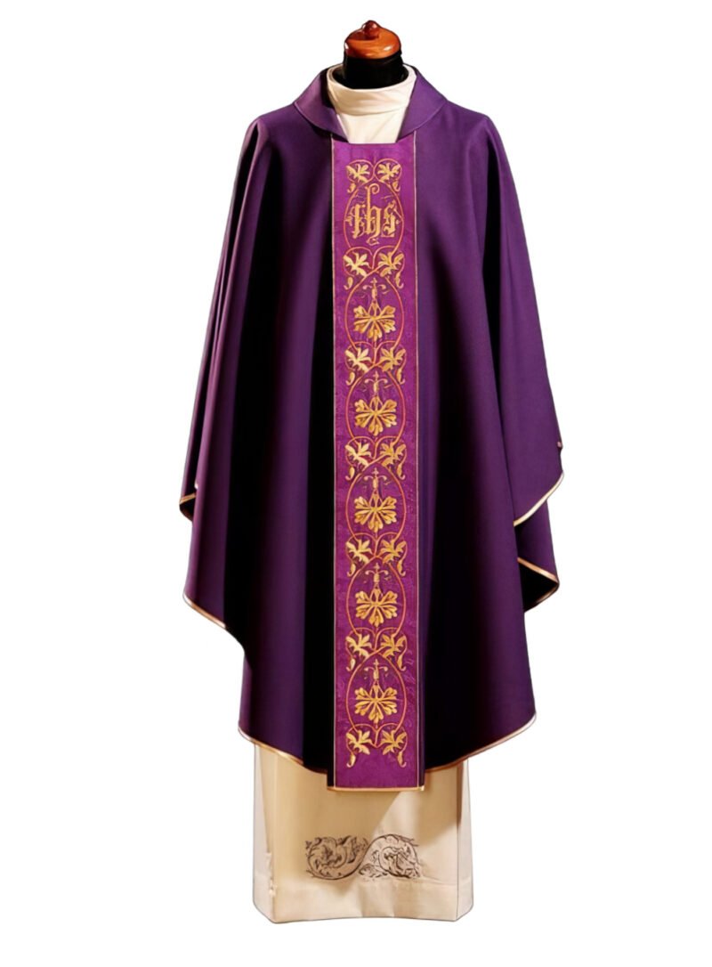 Purple Embroidered Chasuble FE9015