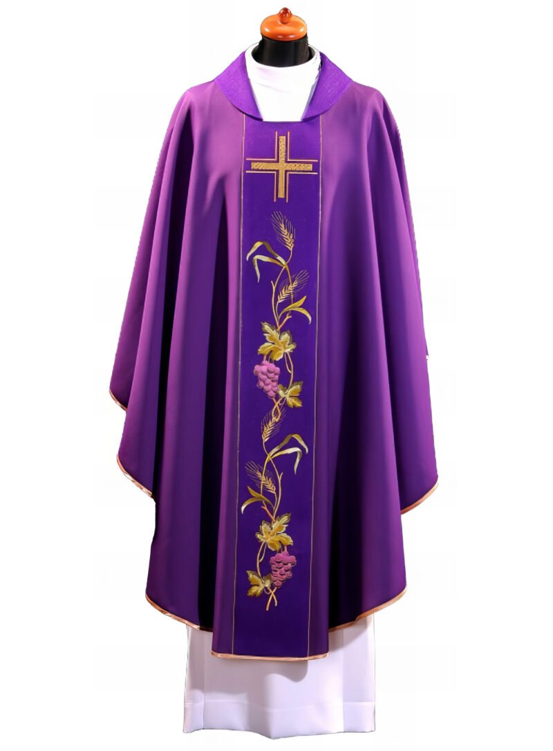 Purple Embroidered Chasuble FE9016