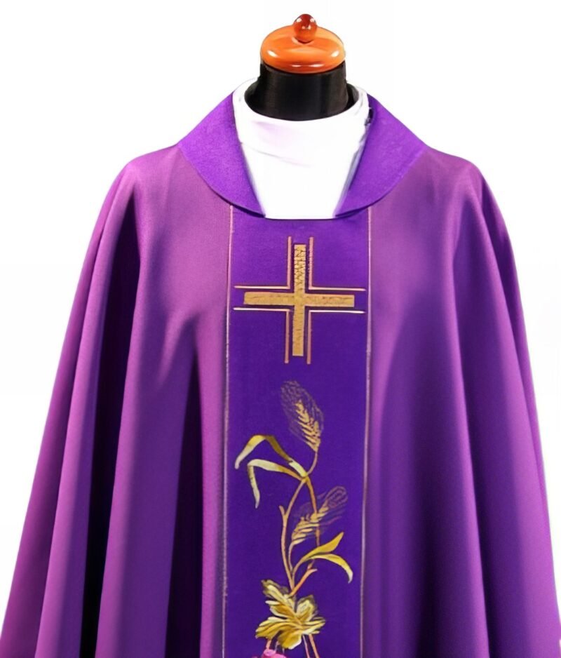 Purple Embroidered Chasuble FE90161