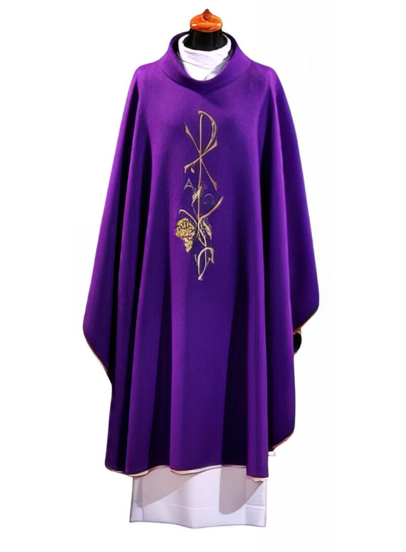 Purple Embroidered Chasuble FE9017