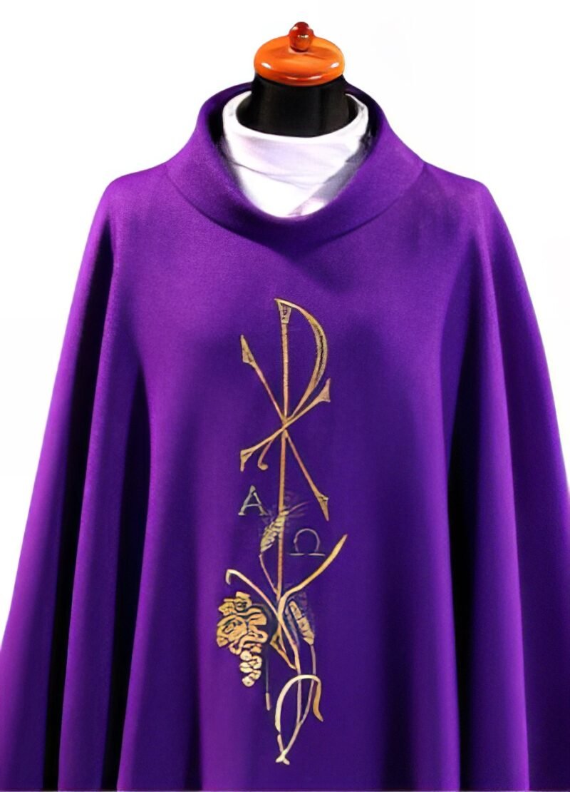 Purple Embroidered Chasuble FE90171