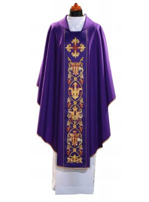 Purple Embroidered Chasuble FE9018