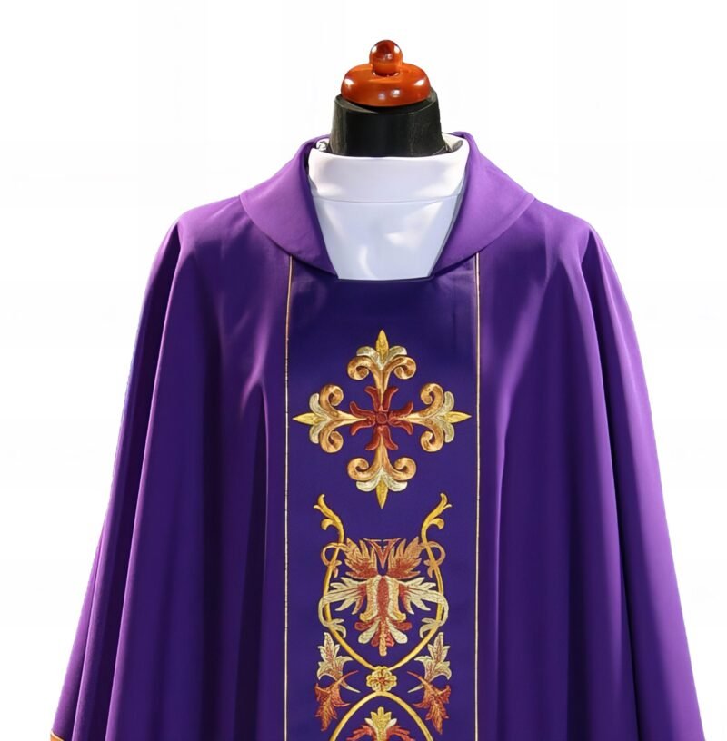 Purple Embroidered Chasuble FE90181