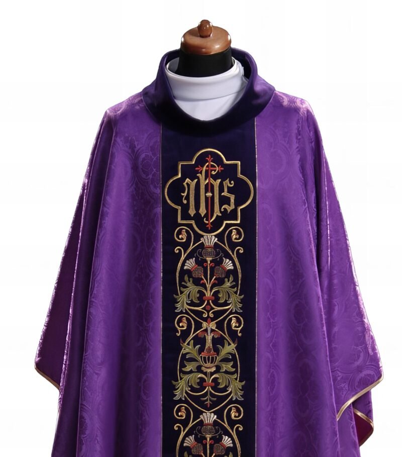 Purple Embroidered Chasuble FE90201