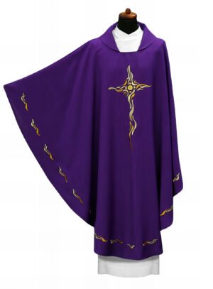 Purple Embroidered Chasuble FE9022