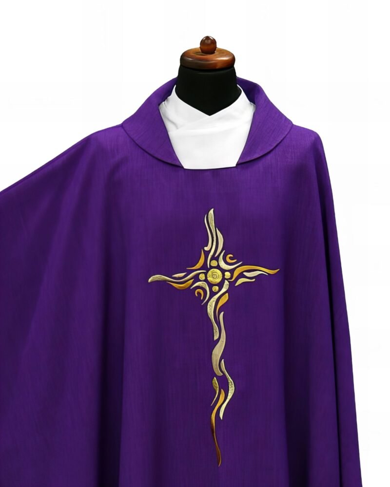 Purple Embroidered Chasuble FE90221