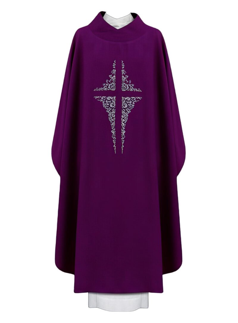 Purple Embroidered Chasuble FE9025