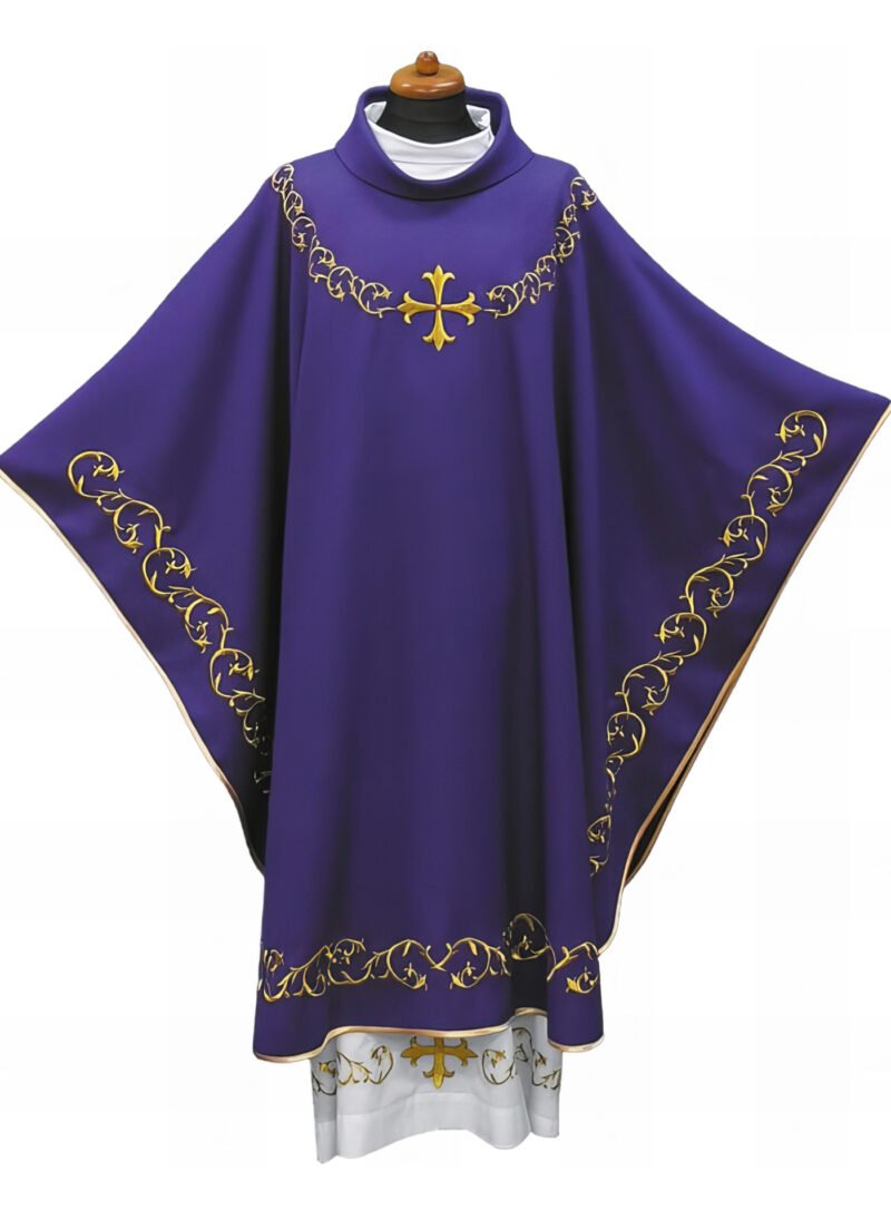 Purple Embroidered Chasuble FE9026