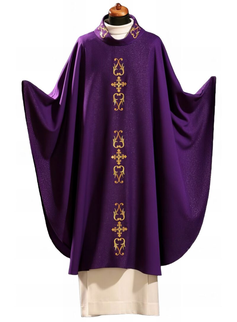 Purple Embroidered Chasuble FE9032