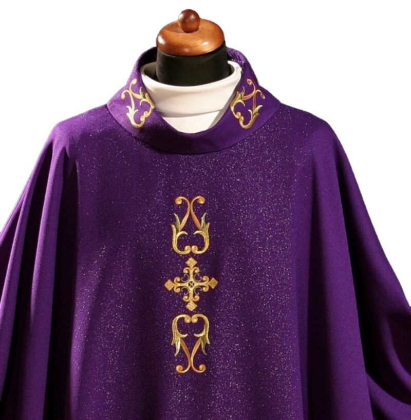 Purple Embroidered Chasuble FE90322