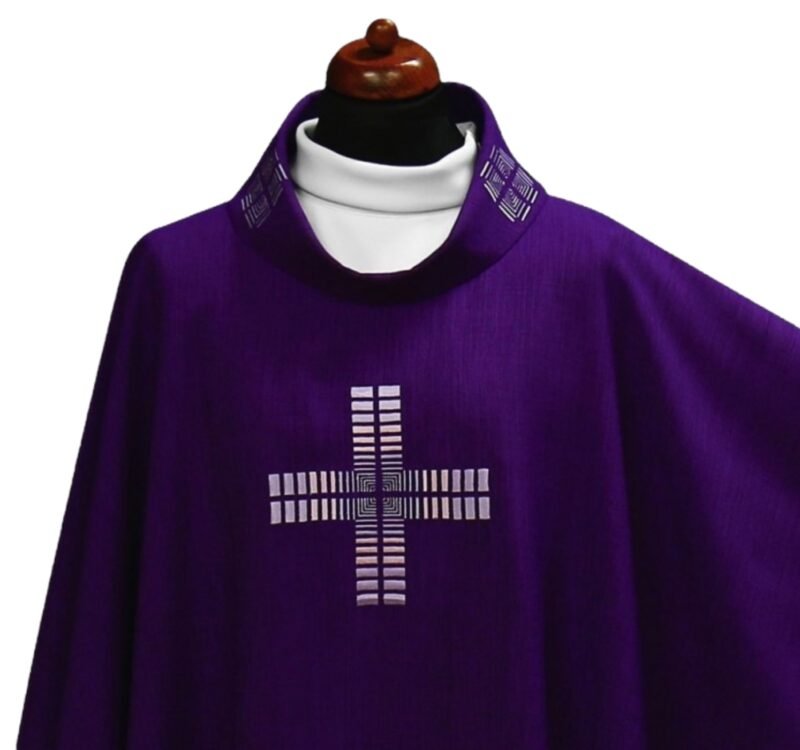 Purple Embroidered Chasuble FE903511
