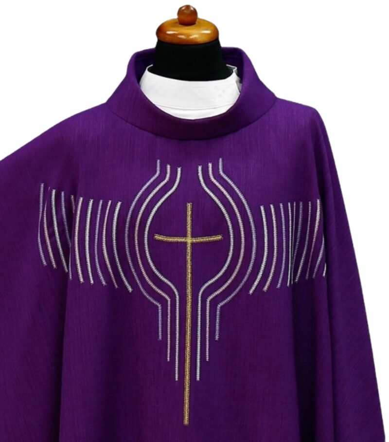 Purple Embroidered Chasuble FE90391