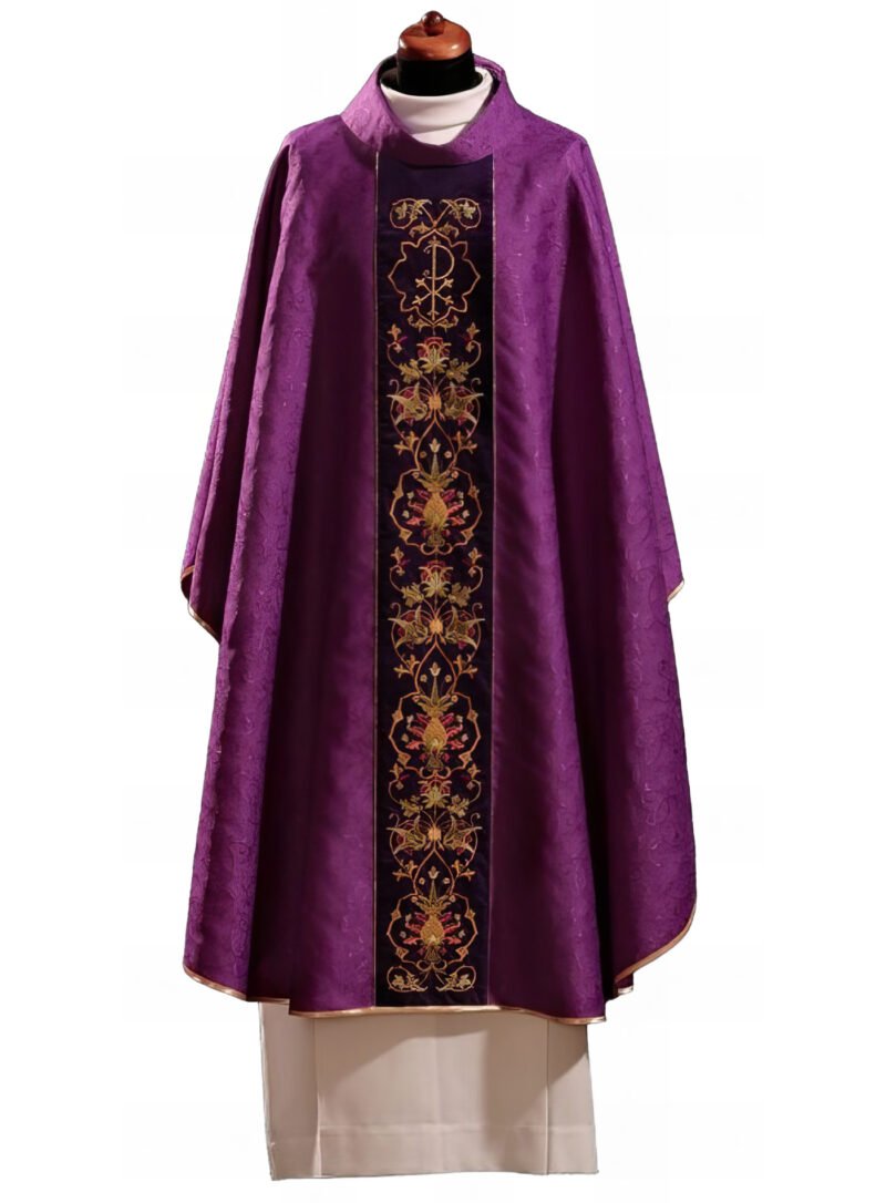 Purple Embroidered Chasuble FE9040