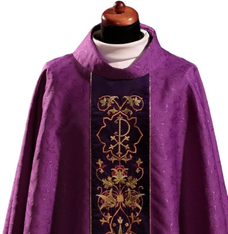 Purple Embroidered Chasuble FE90401