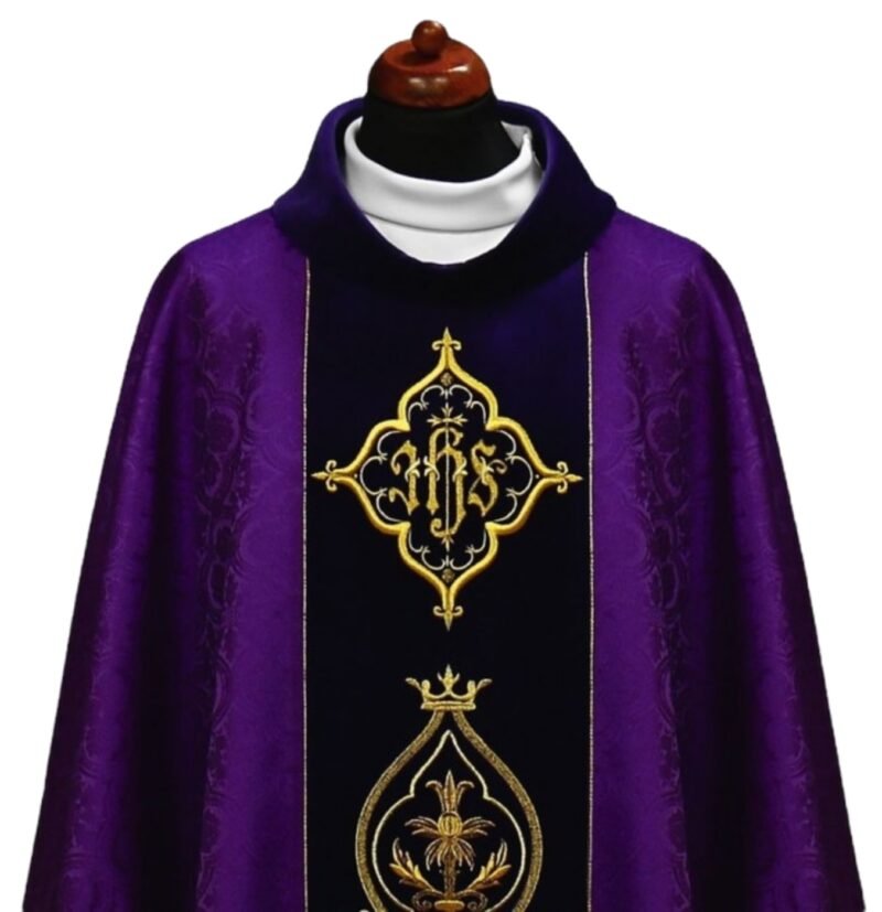 Purple Embroidered Chasuble FE90411