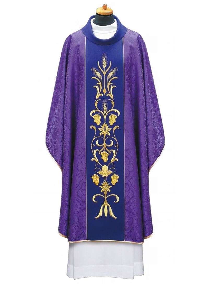 Purple Embroidered Chasuble FE9042