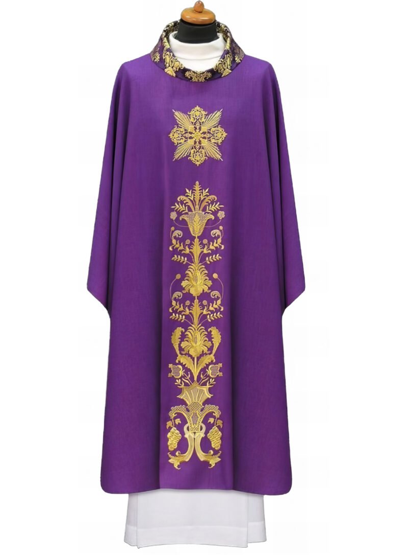 Purple Embroidered Chasuble FE9043