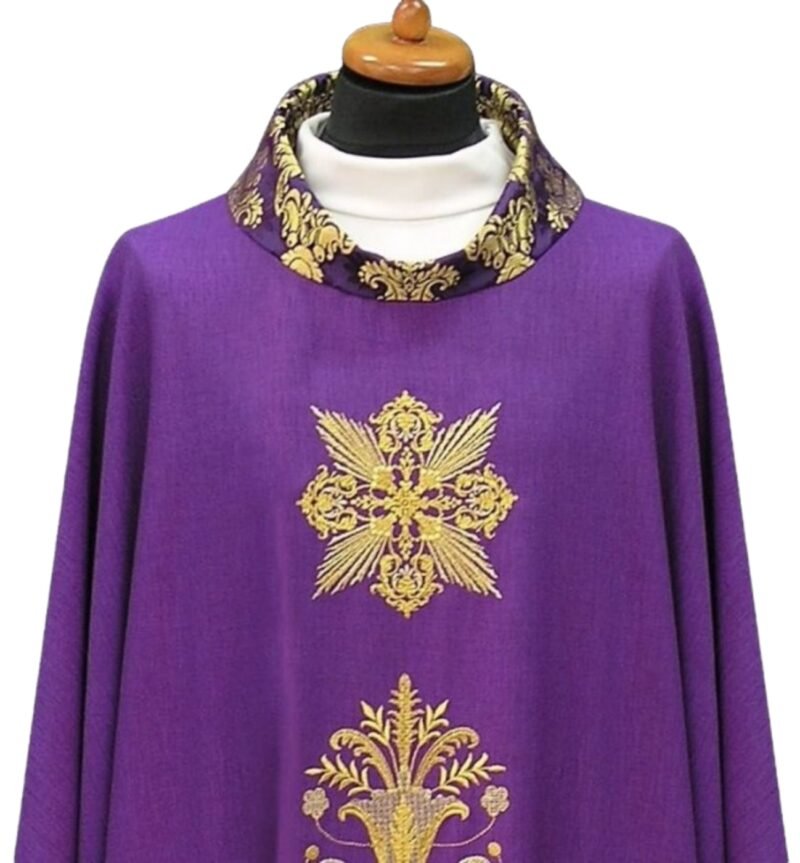 Purple Embroidered Chasuble FE90432
