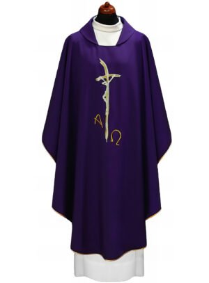 Purple Embroidered Chasuble FE9044
