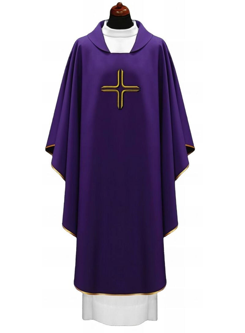 Purple Embroidered Chasuble FE9045