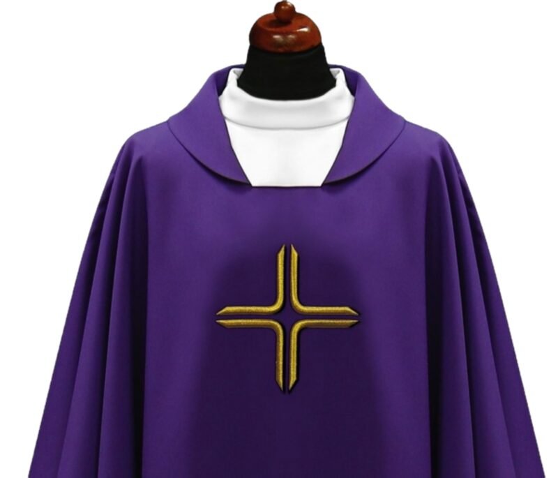 Purple Embroidered Chasuble FE90451