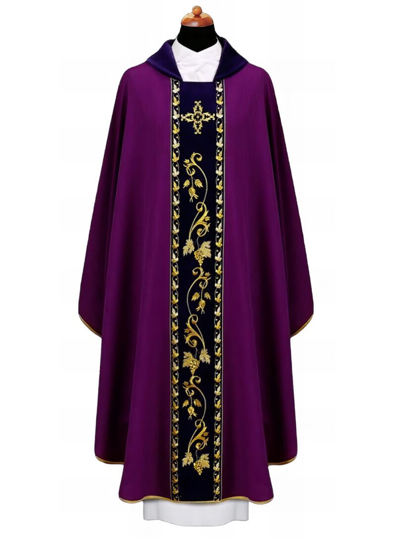 Purple Embroidered Chasuble FE9048