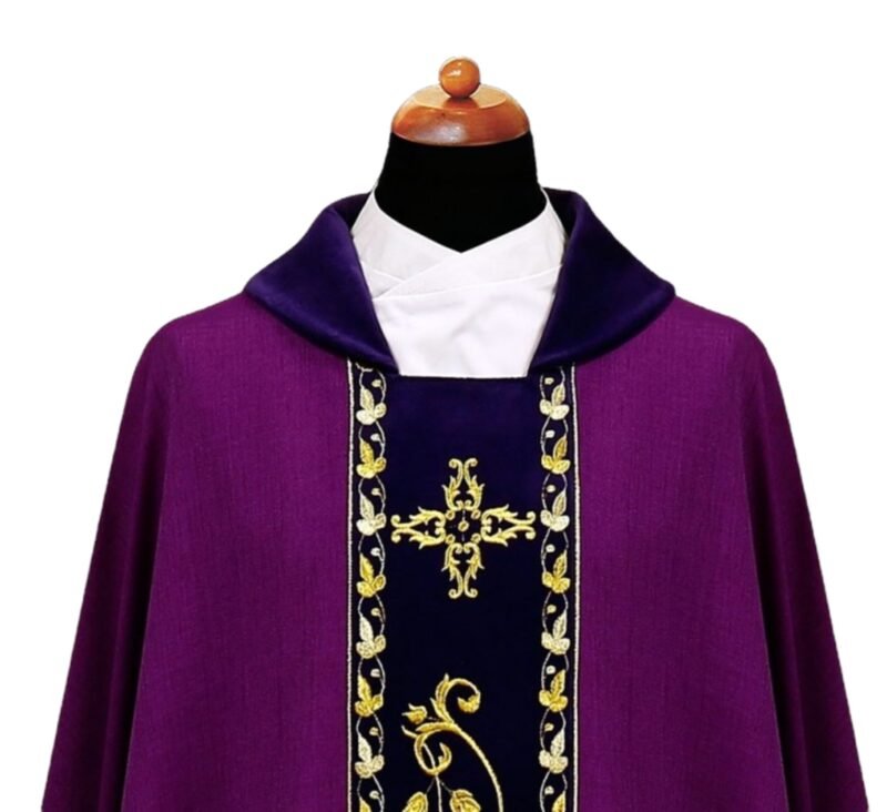Purple Embroidered Chasuble FE90481
