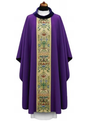 Purple Embroidered Chasuble FE9049