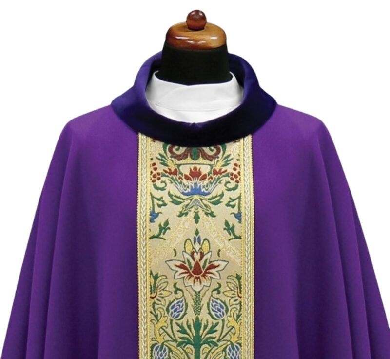 Purple Embroidered Chasuble FE90491