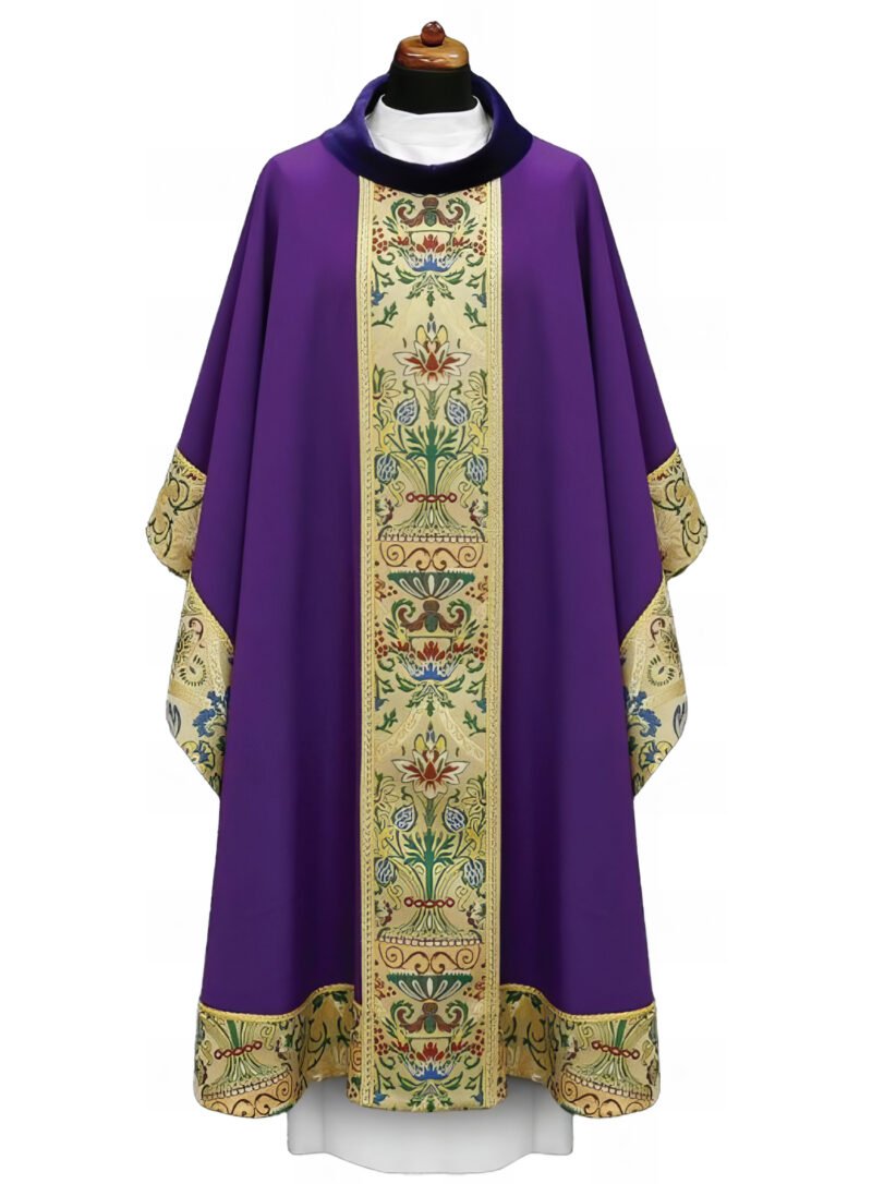 Purple Embroidered Chasuble FE9050