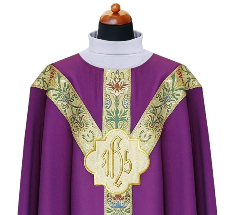Purple Embroidered Chasuble FE90511