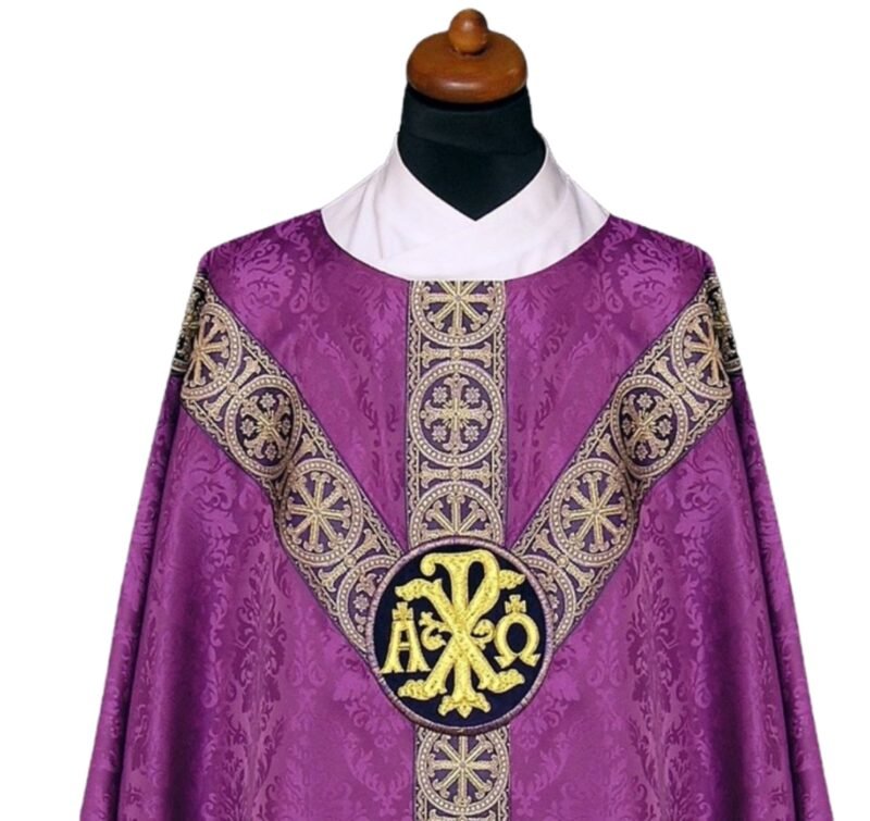Purple Embroidered Chasuble FE90601