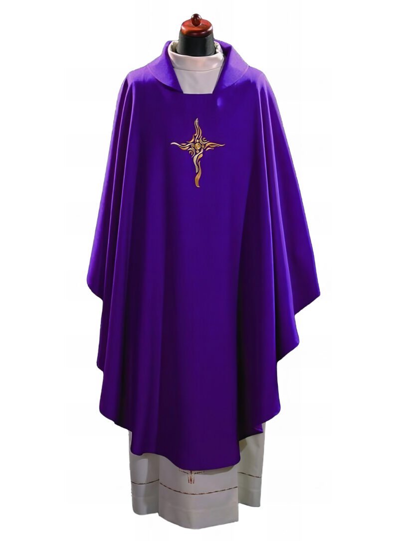 Purple Embroidered Chasuble FE9063