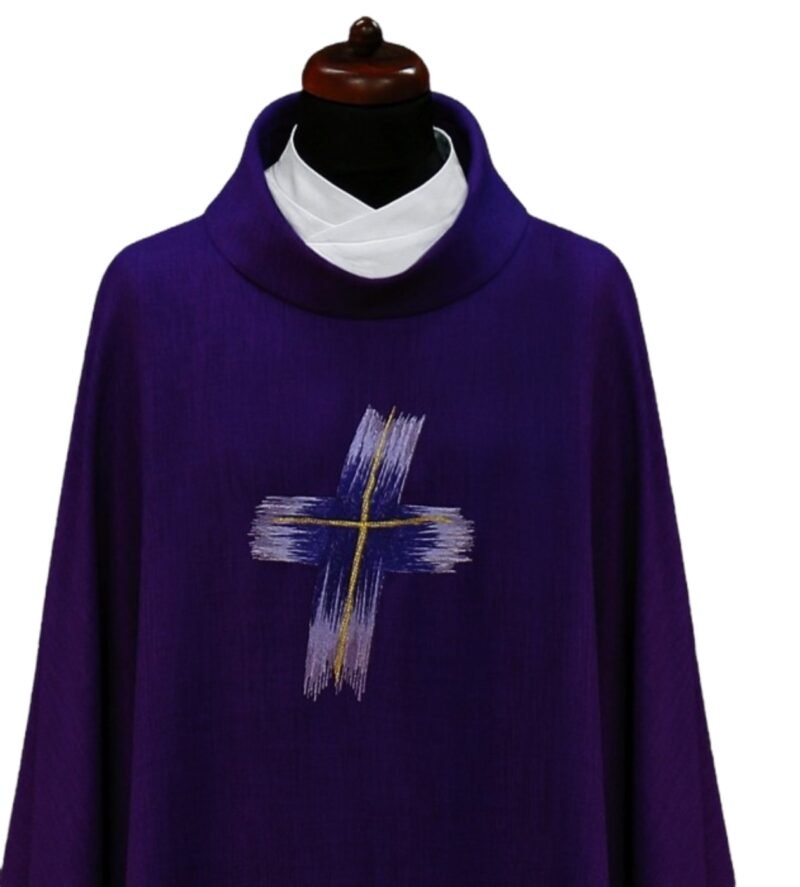 Purple Embroidered Chasuble FE90641