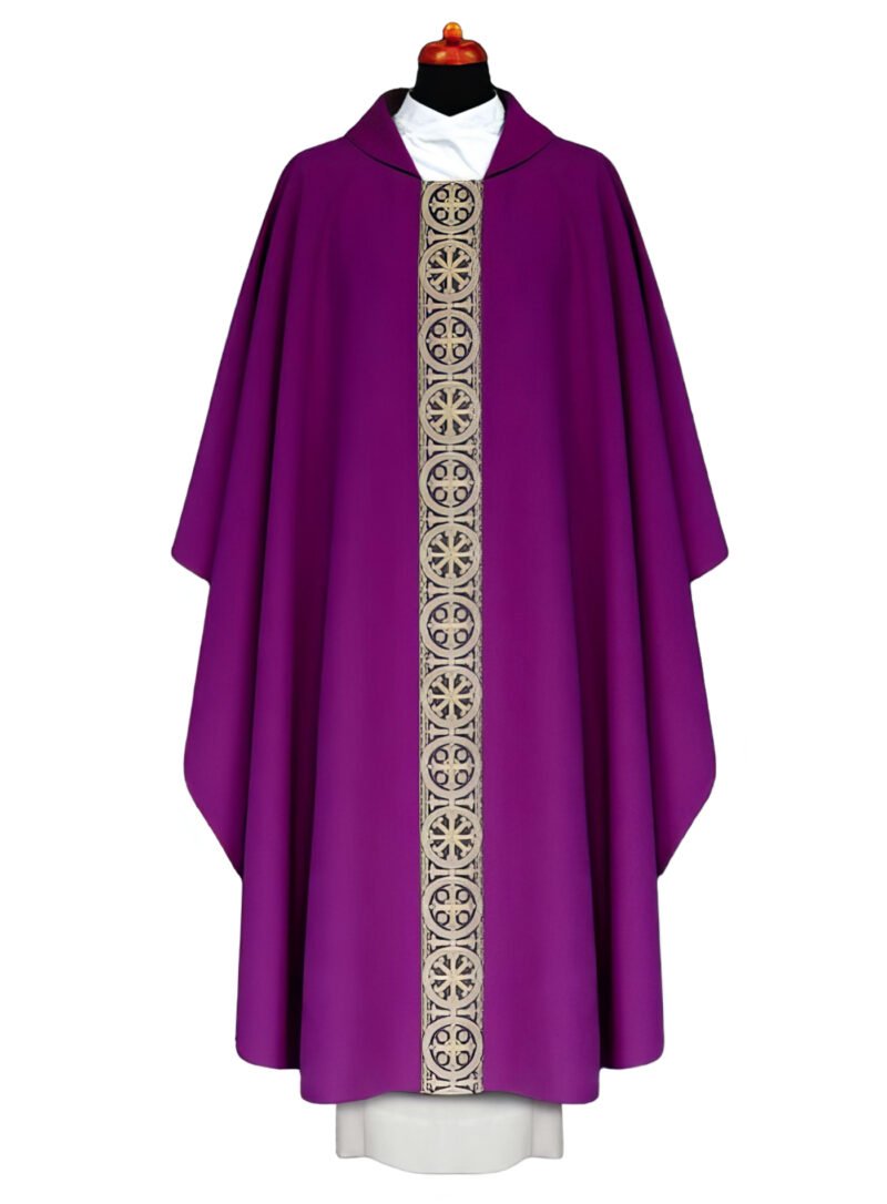 Purple Embroidered Chasuble FE9065