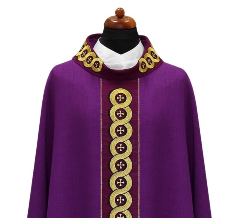 Purple Embroidered Chasuble FE90661