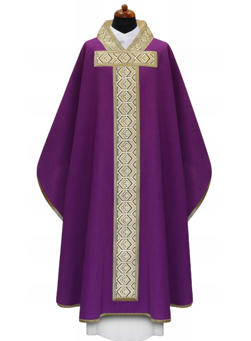 Purple Embroidered Chasuble FE9070