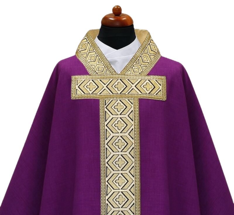 Purple Embroidered Chasuble FE90701