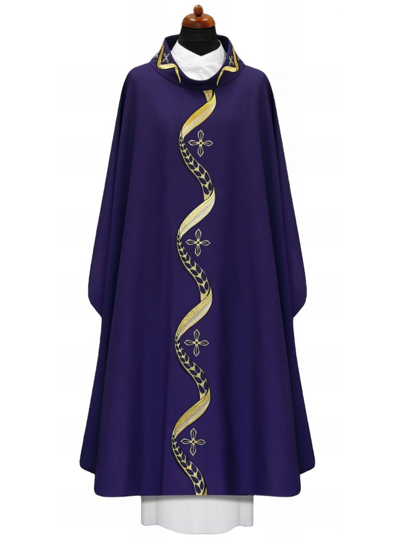 Purple Embroidered Chasuble FE9074