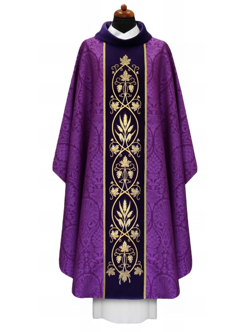 Purple Embroidered Chasuble FE9076