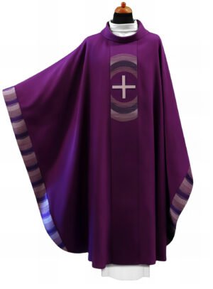 Purple Embroidered Chasuble FE9083