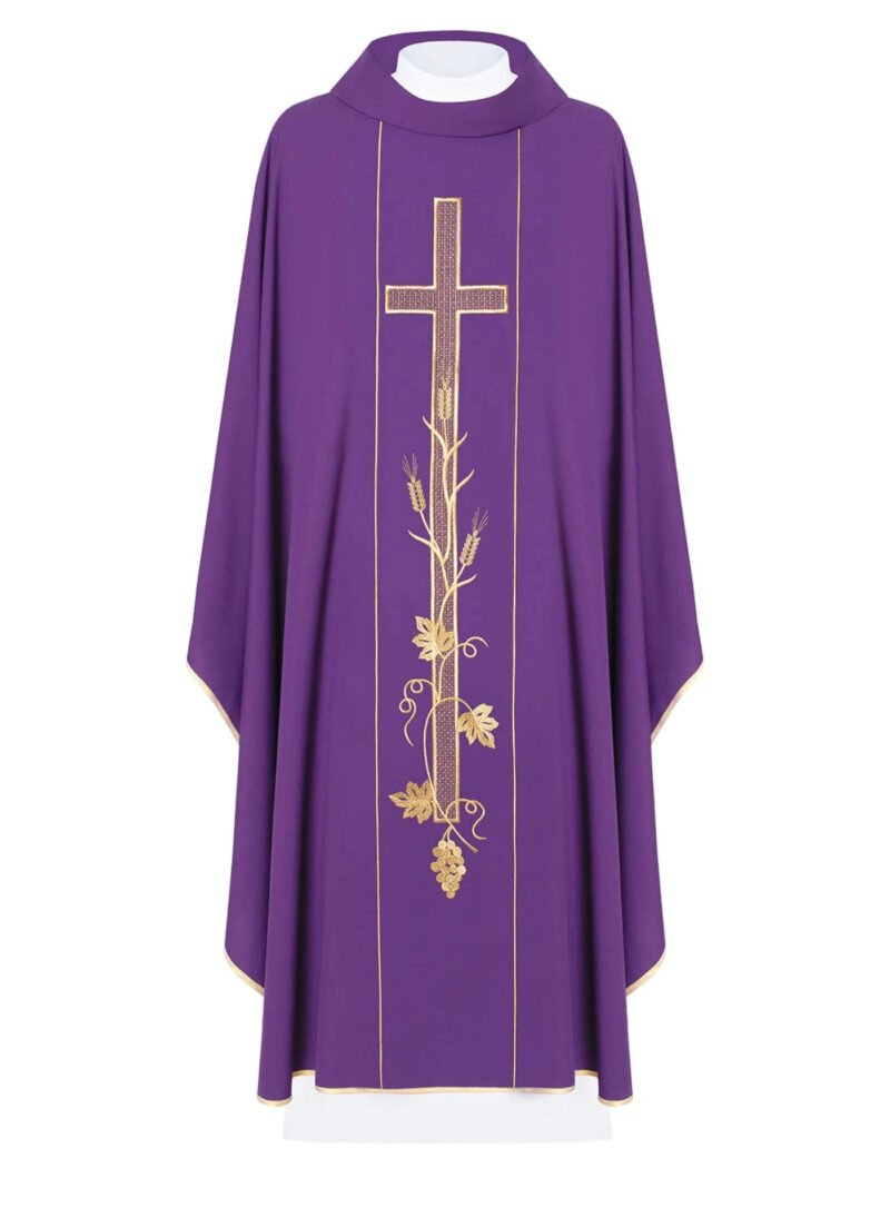 Purple Embroidered Chasuble FE9085